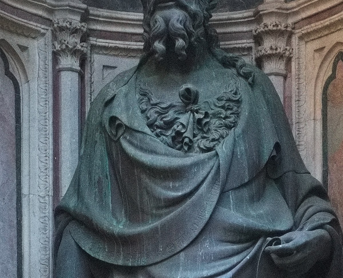 Hair garment and goldsmith detail detail from the exterior replica of Ghiberti’s St John the Baptist